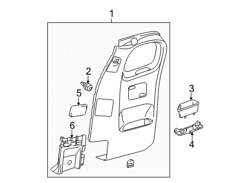 2015 Toyota Tacoma Hole Cover, Gray, Passenger Side Diagram for 62521-04060-B0