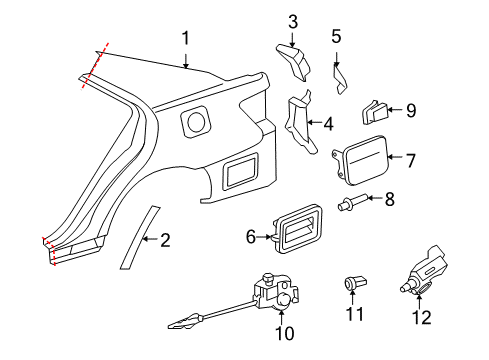 2011 Toyota Camry Quarter Panel & Components Diagram 2 - Thumbnail