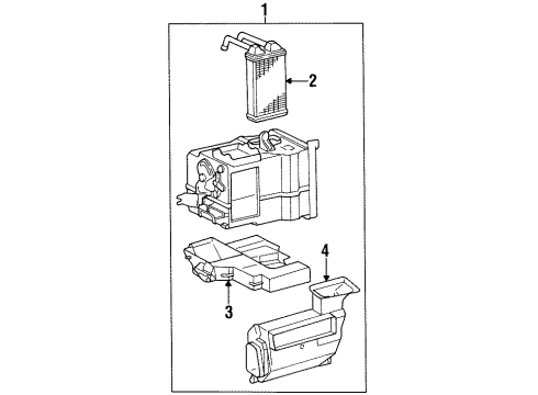 1996 Toyota Paseo Heater Core & Control Valve Diagram
