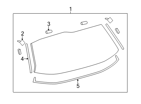 2020 Toyota Sienna Lift Gate - Glass & Hardware Diagram