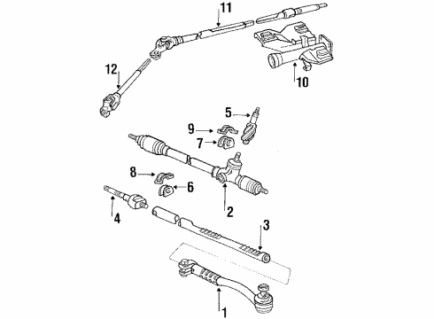 1986 Toyota Tercel Inner Tie Rod Diagram for 45503-19025