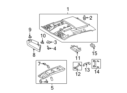 2008 Toyota Tundra Sunvisor, Gray, Passenger Side Diagram for 74310-0C161-B1