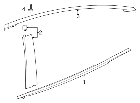 2023 Toyota Prius AWD-e Exterior Trim - Rear Door Diagram