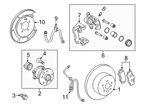 2009 Toyota Camry ABS Sensor Wire, Passenger Side Diagram for 89516-06030