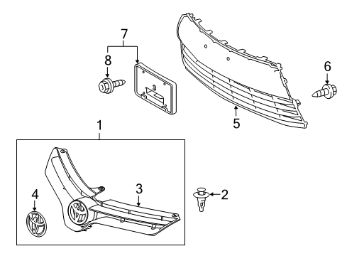 2014 Toyota Corolla Grille & Components Diagram 2 - Thumbnail