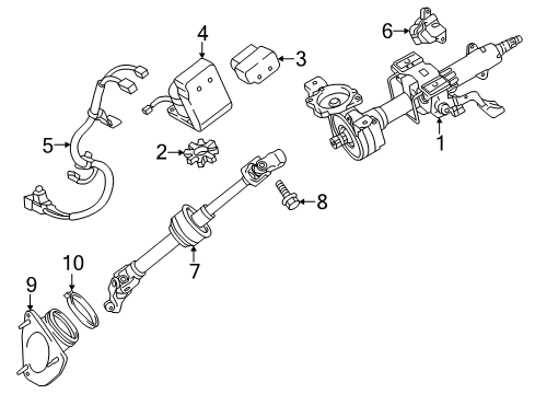 2014 Toyota Avalon Steering Column & Wheel, Steering Gear & Linkage Diagram 2 - Thumbnail