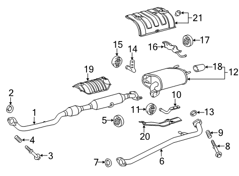 2017 Toyota Camry Exhaust Components Diagram 1 - Thumbnail