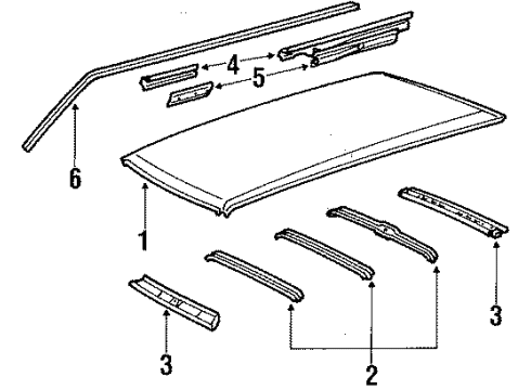 1987 Toyota Van Roof & Components Diagram