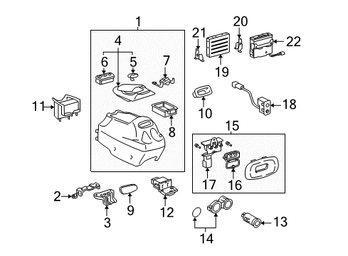 2004 Toyota Tundra Console Assembly, Gray, Rear Diagram for 58910-0C060-B1