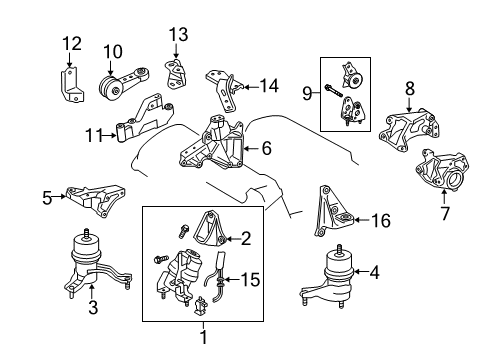 Bracket, Engine Mounting, Front(For Transverse Engine) Diagram for 12311-31060