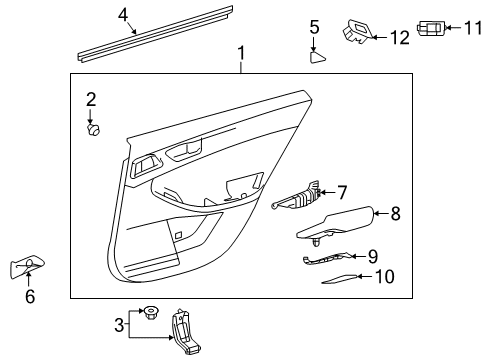 2020 Toyota Avalon Interior Trim - Rear Door Diagram