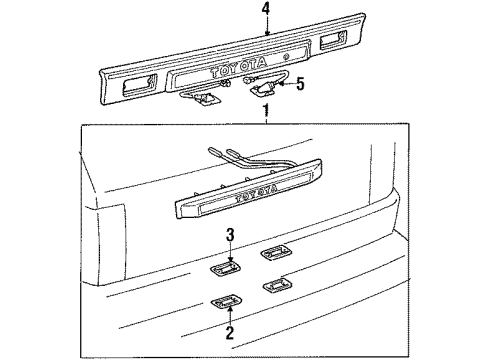 1987 Toyota Van License Lamps Diagram