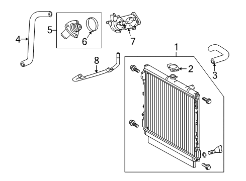 2010 Toyota Sequoia Radiator & Components Diagram 1 - Thumbnail
