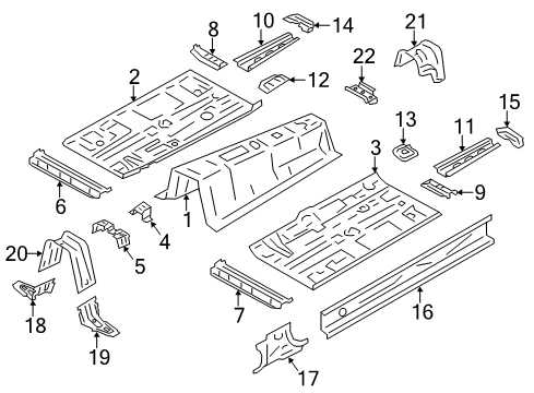 2016 Scion FR-S Pillars, Rocker & Floor - Floor & Rails Diagram