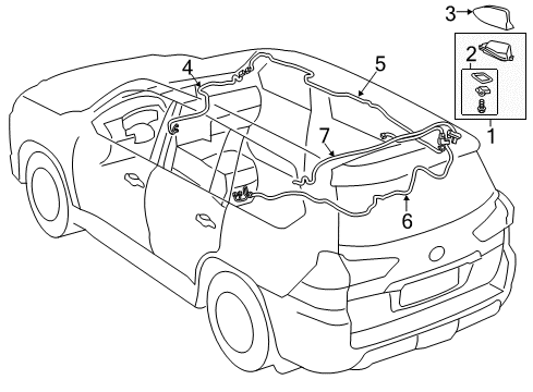 Cord Sub-Assembly, Antenna Diagram for 86101-60K60