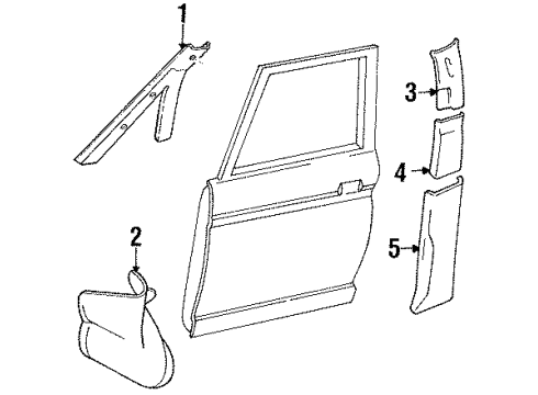1991 Toyota Previa Interior Trim - Pillars, Rocker & Floor Diagram