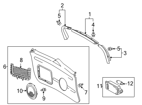 2010 Toyota RAV4 Interior Trim - Back Door Diagram
