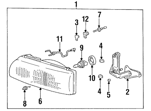1994 Toyota Previa Bulbs Diagram 2 - Thumbnail