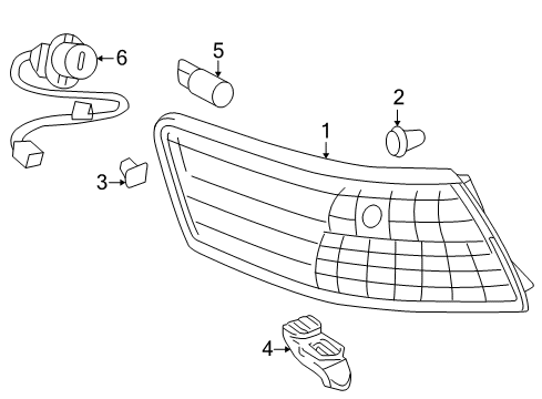 2007 Toyota Camry Combination Lamps Diagram 1 - Thumbnail