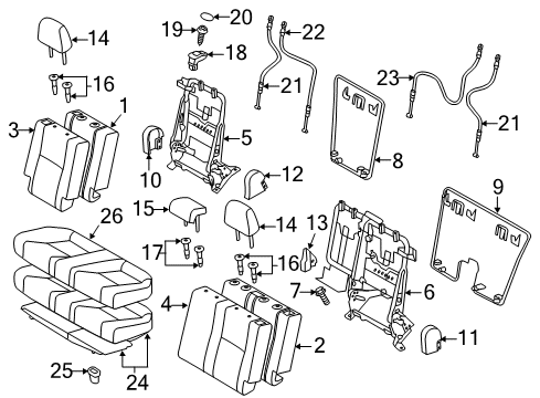 2013 Scion tC Rear Seat Components Diagram