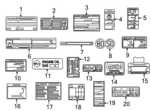 2022 Toyota Sienna Information Labels Diagram