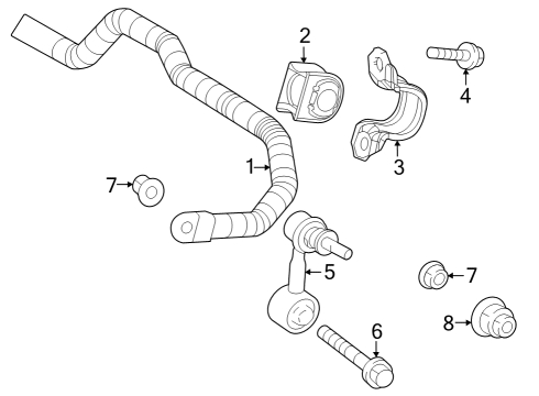 2023 Toyota GR Corolla Stabilizer Bar Bolt Diagram for 90119-A0563