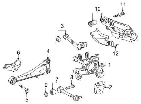 Carrier Sub-Assembly, Rear Axle, Passenger Side Diagram for 42304-42020