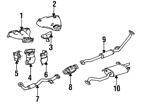 1995 Toyota Celica Front Pipe Diagram for 17410-1A140
