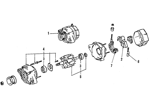 1990 Toyota Celica Alternator Mount Bracket Diagram for 12511-88363