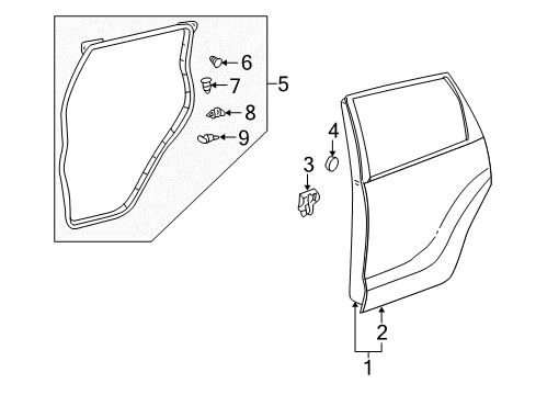 2006 Scion xA Rear Door Diagram