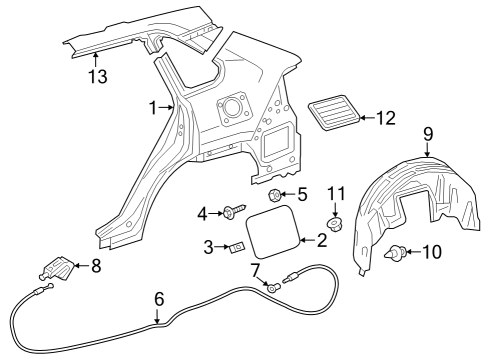 2022 Toyota Corolla Cross Fuel Door Diagram