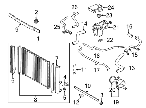 Hose, Water By-Pass Diagram for 16261-37170