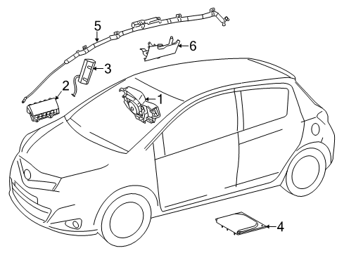 2015 Toyota Yaris Clockspring Diagram for 84307-0D080