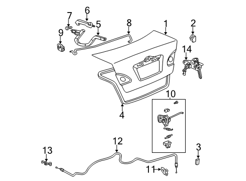 2007 Toyota Corolla Trunk Diagram