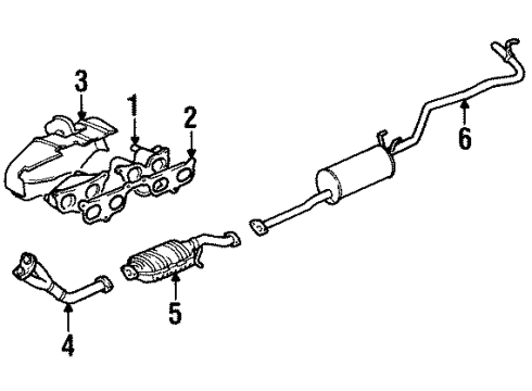 1998 Toyota T100 Exhaust Components Diagram 2 - Thumbnail