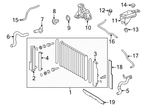 2009 Scion xB Radiator Assembly Diagram for 16400-28651