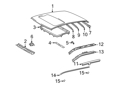 2005 Scion xA Roof & Components, Exterior Trim, Body Diagram 1 - Thumbnail