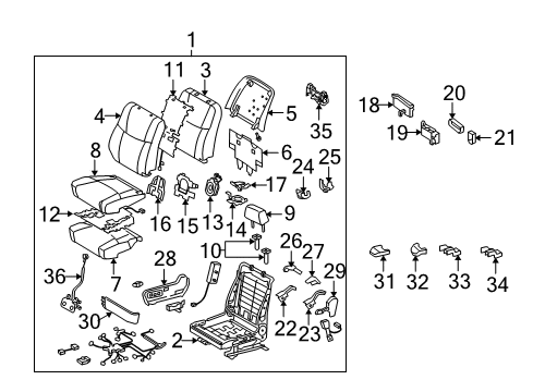 2009 Toyota Avalon Lumbar Switch, Passenger Side Diagram for 84920-0E020-B2