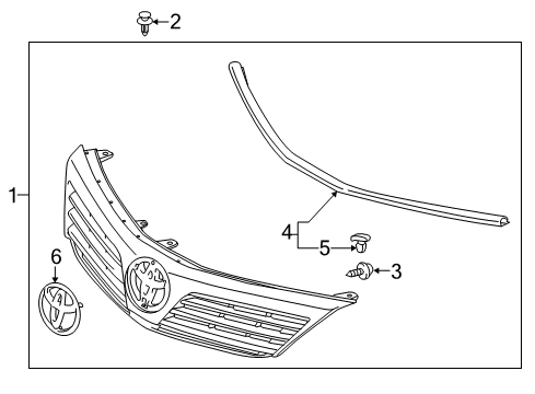 2012 Toyota Camry Grille & Components Diagram 2 - Thumbnail