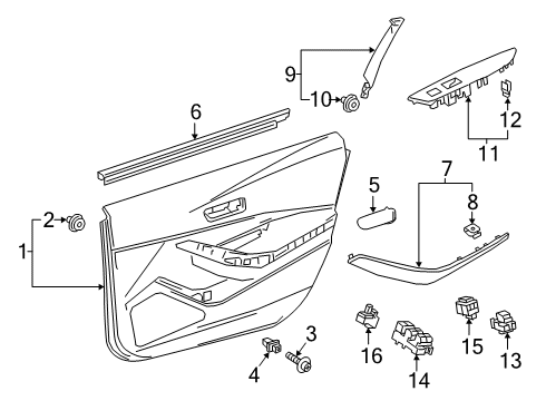 2023 Toyota Corolla Mirror Switch, Outer Driver Side Diagram for 84872-0A170