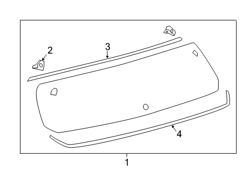 2018 Toyota Corolla iM Lift Gate - Glass & Hardware Diagram