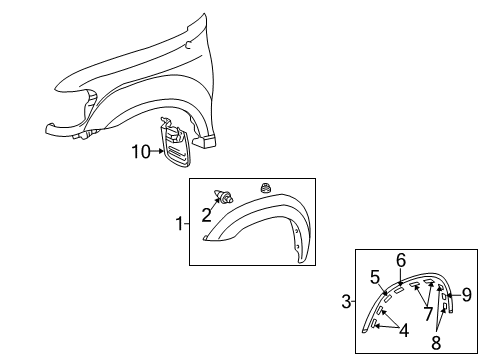 2002 Toyota Sequoia Exterior Trim - Fender Diagram