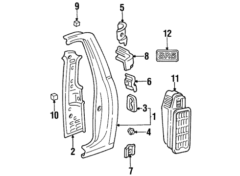1994 Toyota T100 Side Panel & Components Diagram
