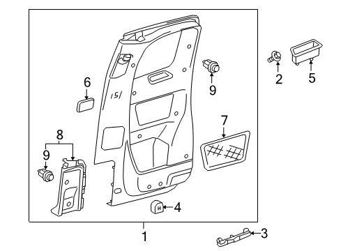 2021 Toyota Tacoma Hole Cover, Driver Side Diagram for 62522-04060-C0