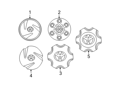 2005 Toyota Sequoia Wheel Covers & Trim Diagram