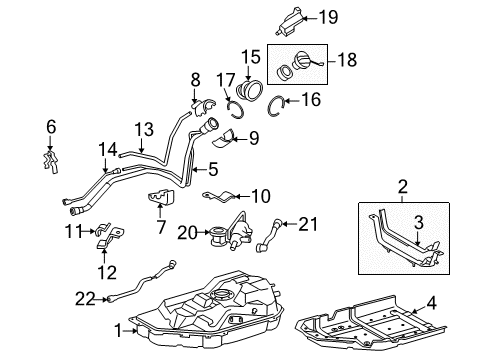 Clamp, Fuel Filler Pipe Diagram for 77281-48040