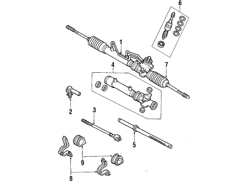 1989 Toyota Corolla Tie Rod Boot Diagram for 45535-12051