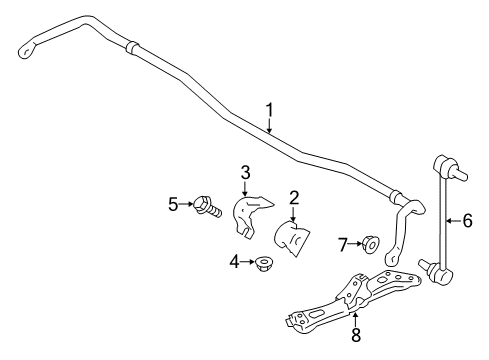 2016 Scion FR-S Stabilizer Bar & Components - Front Diagram