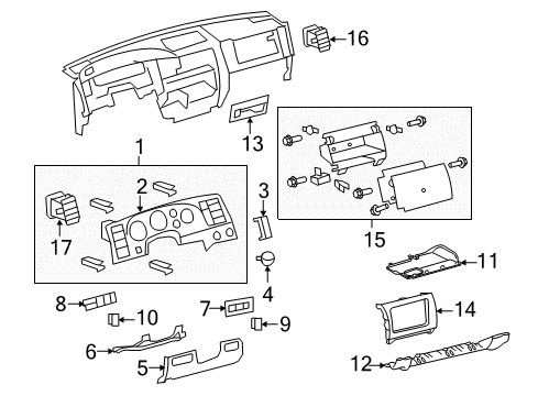 2008 Toyota Sequoia Cluster & Switches, Instrument Panel Diagram 3 - Thumbnail