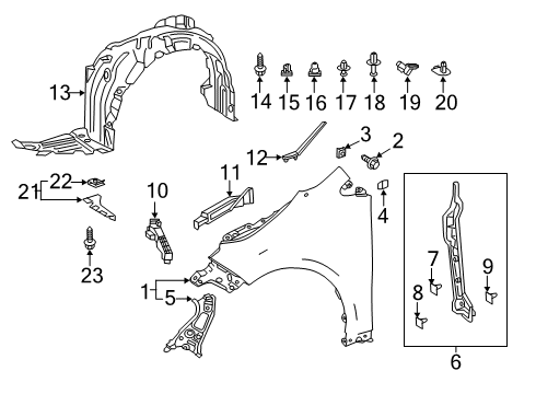 2020 Toyota Corolla Fender & Components Diagram 2 - Thumbnail